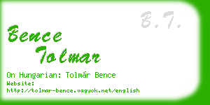 bence tolmar business card